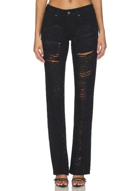 Jaded London SLASHED 牛仔裤 黑色 Y2K辣妹风00’sREVOLVE小众新