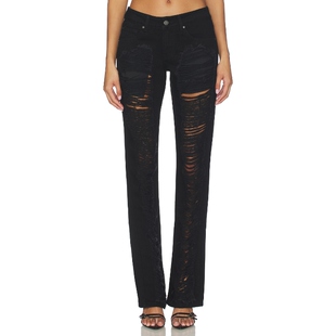 Jaded London SLASHED 牛仔裤 黑色 Y2K辣妹风00’sREVOLVE小众新