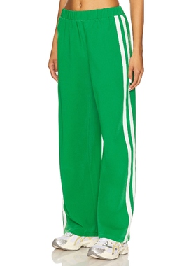 [冬季新品]4th & Reckless TAMMY潮流风绿色条纹阔腿长裤REVOLVE