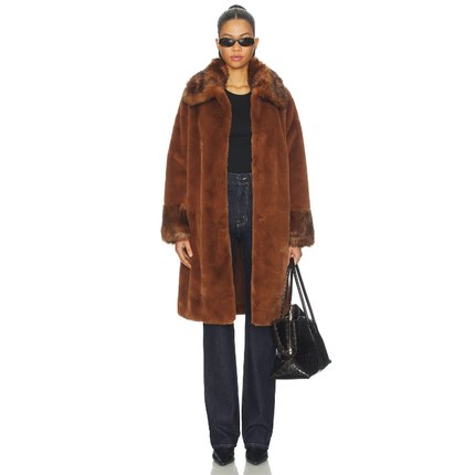 Unreal Fur TIMELESS 大衣 巧克力色 老钱风REVOLVE小众新款