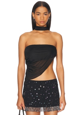 Mirror Palais DEITY 上装 黑色 y2k辣妹风REVOLVE新款