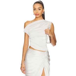 [冬季新品]LAMARQUE EVONNE 上装 金属银色REVOLVE小众