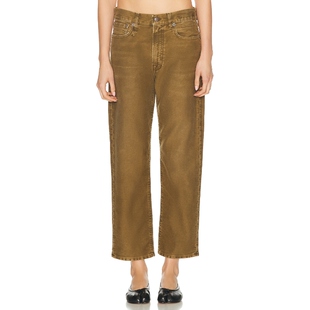 春夏新品 美式 R13 橄榄色 复古风REVOLVE小众 牛仔裤