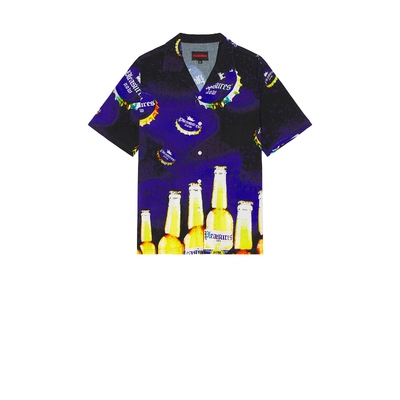 [冬季新品]Pleasures Cerveza Camp Shirt 蓝色REVOLVE小众新款