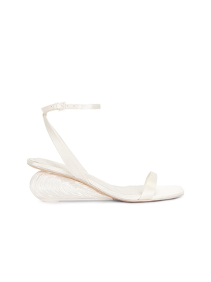 SIMKHAI BRIDGET SATIN OYSTER SHELL WEDGE 凉鞋 revolve小众新