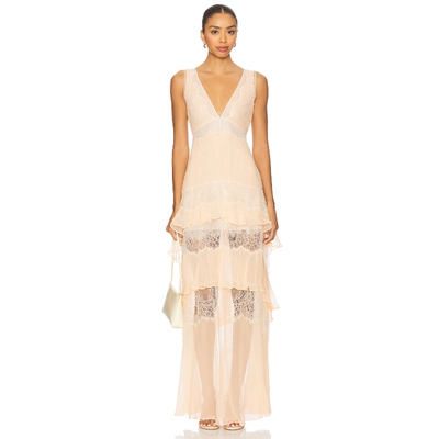 [春季新品]LoveShackFancy CALLISTA 裙子 橙色REVOLVE小众