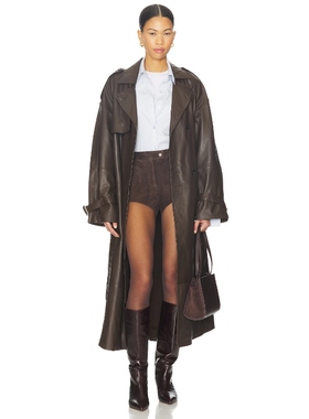 ALLSAINTS REED MAC 大衣 棕色 老钱风REVOLVE小众新款