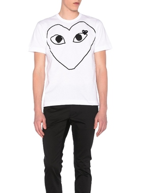 COMME des GARCONS PLAY Black Emblem Cotton TeeREVOLVE小众