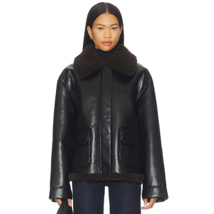 Lovers and Friends 夹克黑色美式休闲风复古翻领外套REVOLVE新款