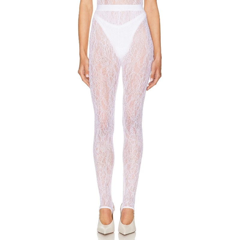 [春季新品]WARDROBE.NYC 打底裤 白色 蕾丝 踩脚设计REVOLVE小众