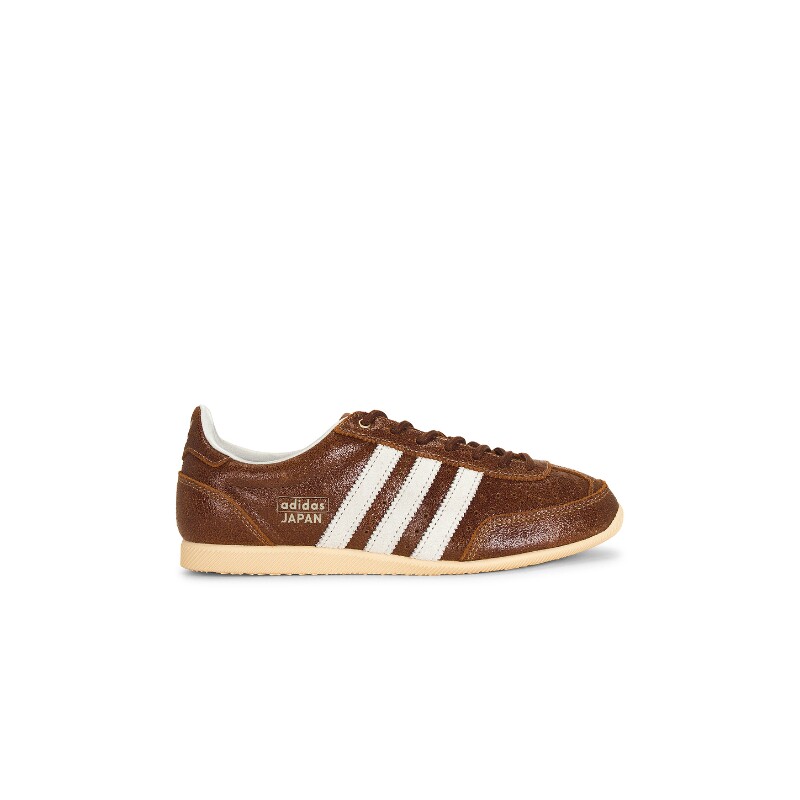 adidas Originals棕色皮革绑带低帮复古浅口运动鞋秋冬REVOLVE