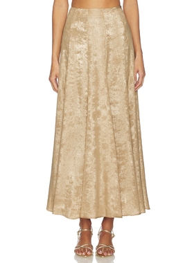 Azeeza SOREN 半身裙 revolve小众新款 金属金色