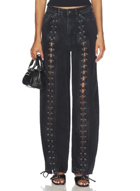 ROTATE Laced Wide Leg 黑色 美式复古风REVOLVE小众新款