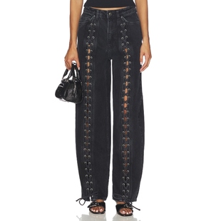 Leg Wide 黑色 美式 ROTATE 复古风REVOLVE小众新款 Laced