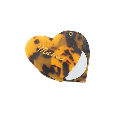 Solar Eclipse HAND-PAINTED MAMA HEART COMPACT MIRROR 手绘“M