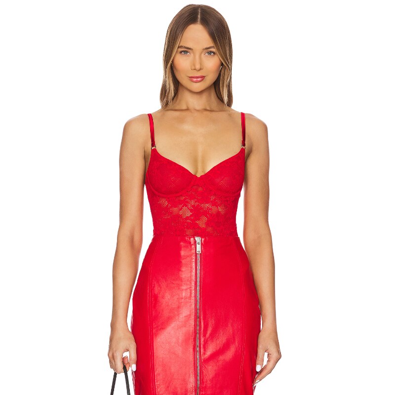 [春节穿搭]fleur du mal 蕾丝紧身衣裤 红色REVOLVE