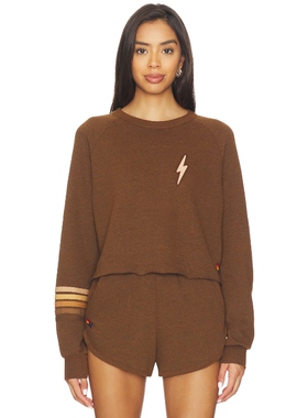 Aviator Nation BOLT 运动衫 棕色 运动复古风REVOLVE小众新款