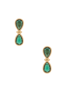 Ettika INFINITY CRYSTAL STUDS 垂褶耳饰 绿色REVOLVE小众新款