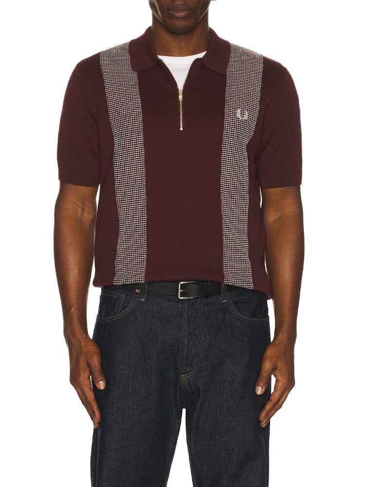 Fred Perry Panel Detail Knitted Polo Shirt revolve小众新款