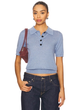 [春季新品]Maude Club DARCY 马球衫辣妹风蓝调短款上衣 REVOLVE