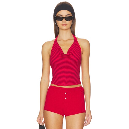 [秋冬新品]Frankies Bikinis红色背心挂脖辣妹修身上装REVOLVE