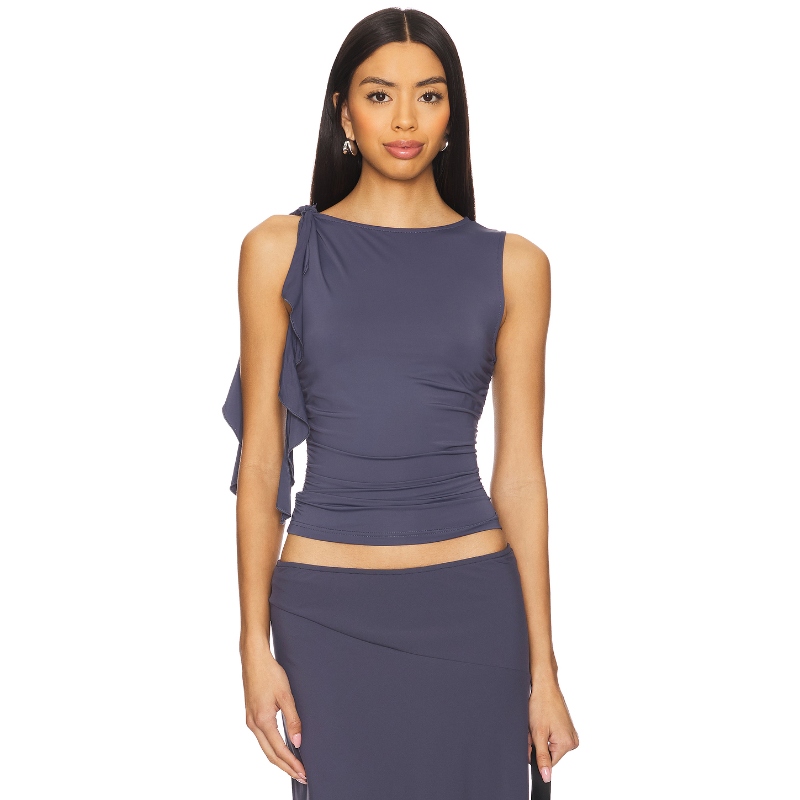 LIONESS上装REVOLVE小众新款设计感气质荷叶边系带上衣