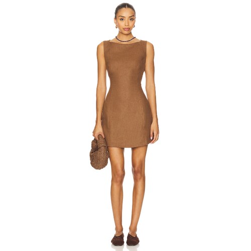 [早秋新品]FAITHFULL THE BRAND LYDIE 连衣裙女 棕色REVOLVE