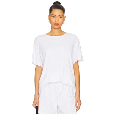 DONNI. Pointelle Oversized Tee 白色 y2k辣妹风REVOLVE