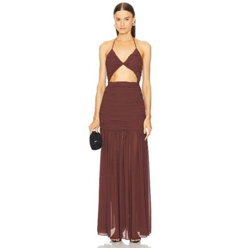 Michael Costello ACACIA 长裙 棕色REVOLVE小众新款