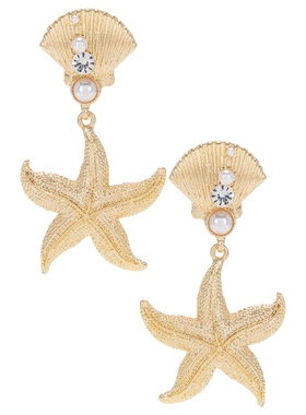 8 Other Reasons STARFISH 特色耳环 金属金色REVOLVE小众新款