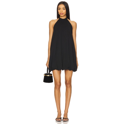 [春季新品]MORE TO COME 挂脖露背性感连衣裙泡泡褶边短裙REVOLVE