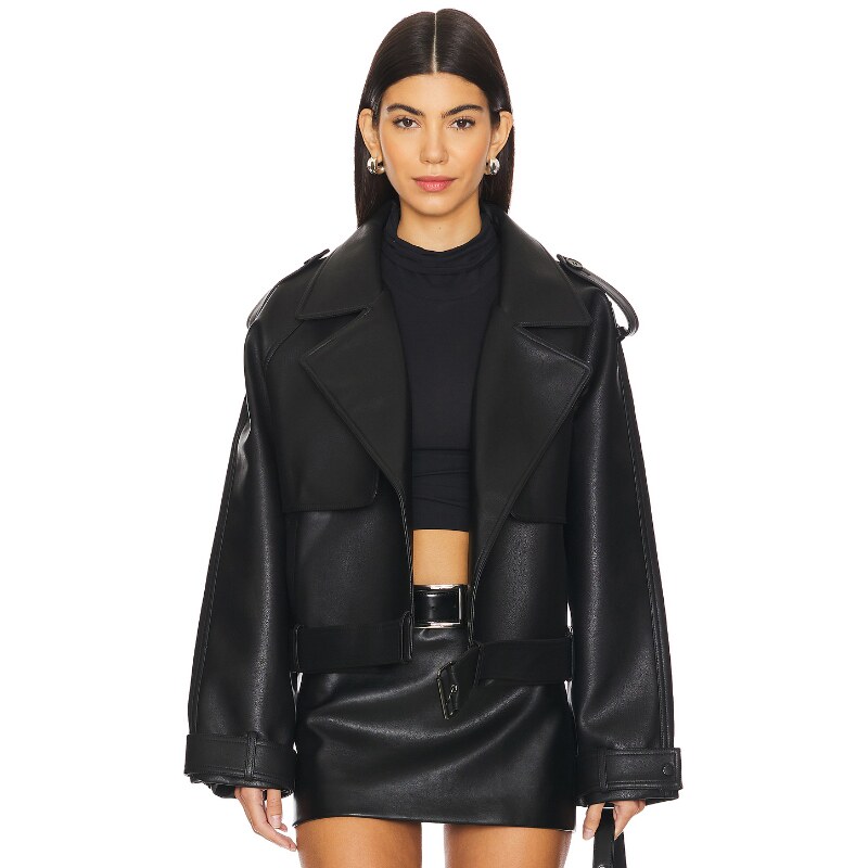 [春季新品]Nakedvice 夹克外套黑色街头朋克风皮衣REVOLVE小众