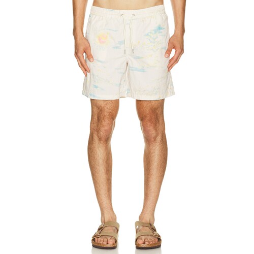 ALLSAINTS米白色上装印花抽绳短裤休闲衬衫夏季新品REVOLVE