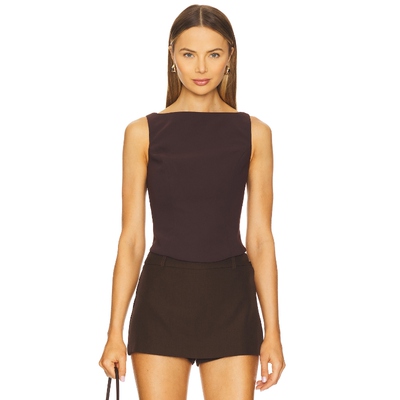 Amanda Uprichard INES 上装 棕色REVOLVE小众新款