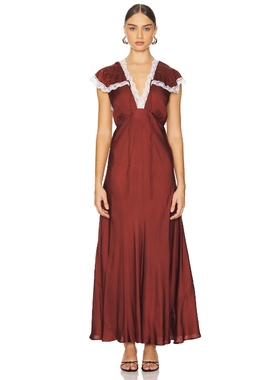 [冬季新品]Jen's Pirate Booty ELENA 长裙砖红色REVOLVE