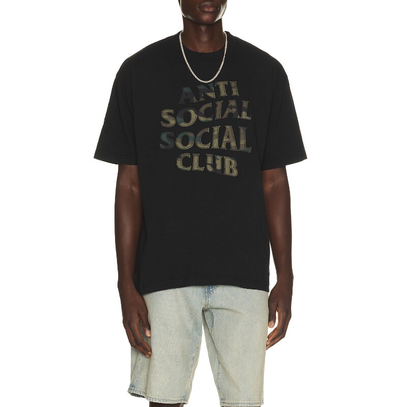 Anti Social Social Club黑色早秋新品上衣宽松T恤REVOLVE图片
