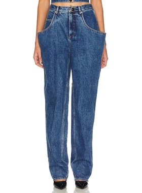 [冬季新品]AREA 牛仔裤 蓝色 美式复古风REVOLVE小众