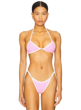 VDM LUCI 比基尼文胸上装 粉色 y2k辣妹风REVOLVE小众新款