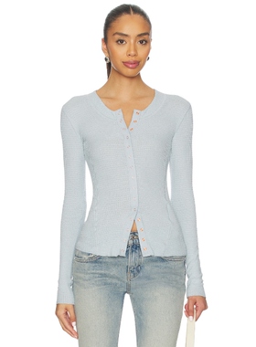 [海外直邮]Free People GOING PLACES 开襟羊毛衫 蓝色 基础易搭R