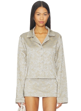 Milkwhite 衬衫 淡灰色 y2k辣妹风REVOLVE小众新款