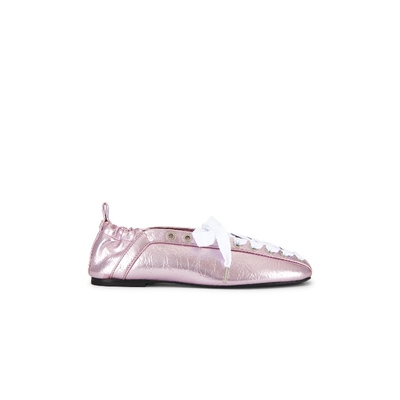 Ganni LACE UP BALLERINA 平底鞋 粉色 小众设计师品牌女款REVOLV