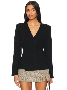 Line & Dot 黑色V领毛衣宽松直角肩显瘦针织上衣羊毛衫REVOLVE