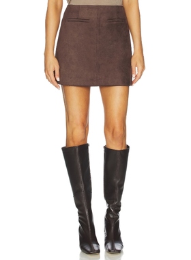 Elodie the Label MINA 仿麂皮迷你半身裙 棕色REVOLVE小众新款