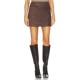 棕色REVOLVE小众新款 Elodie MINA 仿麂皮迷你半身裙 the Label
