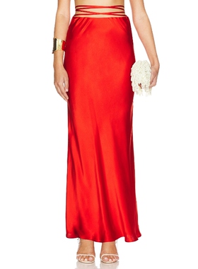 Shona Joy Milenna Silk Bias Tie Maxi Skirt 红色 REVOLV