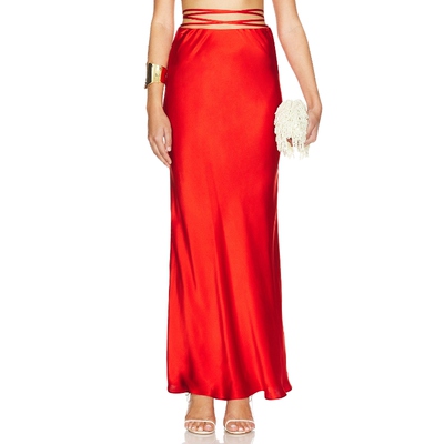 Shona Joy Milenna Silk Bias Tie Maxi Skirt 红色 REVOLV