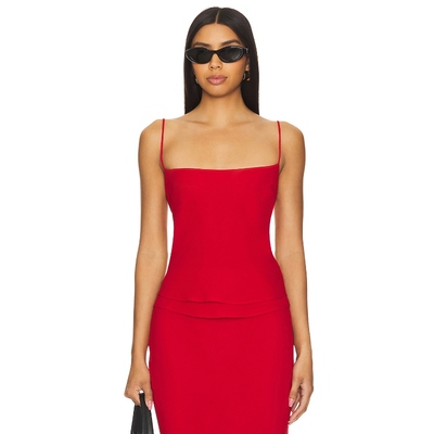 Lovers and Friends MISCHA 上装 红色REVOLVE小众新款