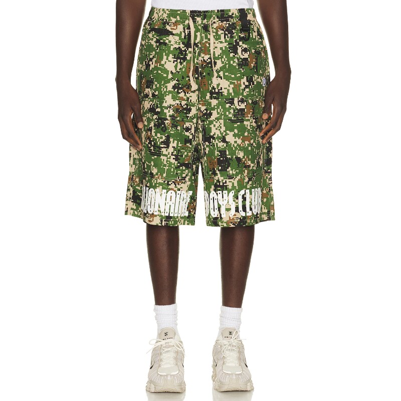 Billionaire Boys Club绿色秋冬新品裤装迷彩抽绳短裤REVOLVE
