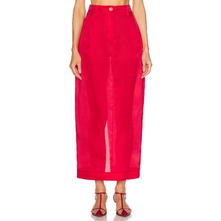 冬季 半身裙 新品 LUCIAN 红色REVOLVE小众新款 KHAITE