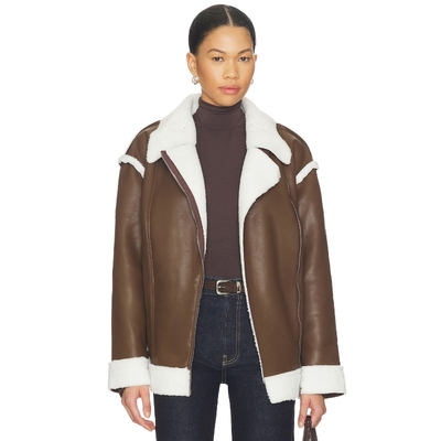 SNDYS LONDON OVERSIZED BIKER 夹克 巧克力色 美式休闲风REVOLVE